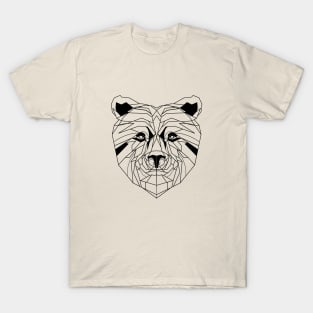 GRIZZLY Bear black line art T-Shirt